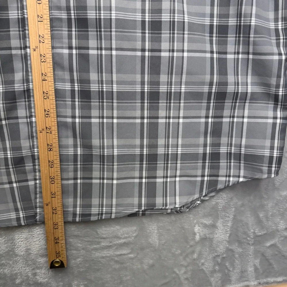 Polo Ralph Lauren Button Down Shirt Mens 2XB Gray Plaid Performance Long Sleeve - Picture 4 of 11